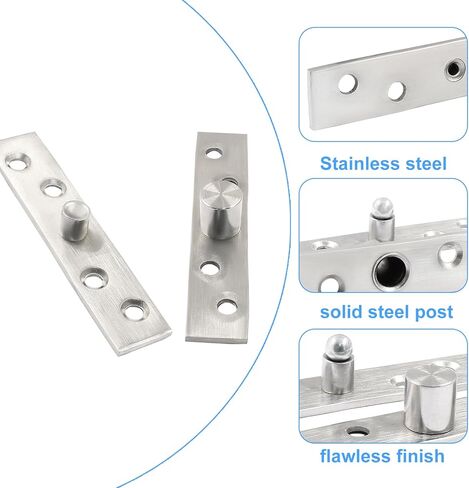 2pcs Center Pivot Hinge, Heavy Duty Pivot Hinge, 360 Rotating Hidden Door Hinges, Stainless Steel Hinges Up Down Shaft with Fixing Screws (100mm X 25mm) in Kuwait