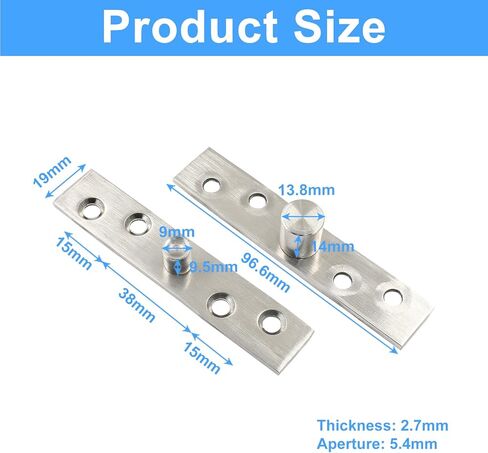 2pcs Center Pivot Hinge, Heavy Duty Pivot Hinge, 360 Rotating Hidden Door Hinges, Stainless Steel Hinges Up Down Shaft with Fixing Screws (100mm X 25mm) in Kuwait