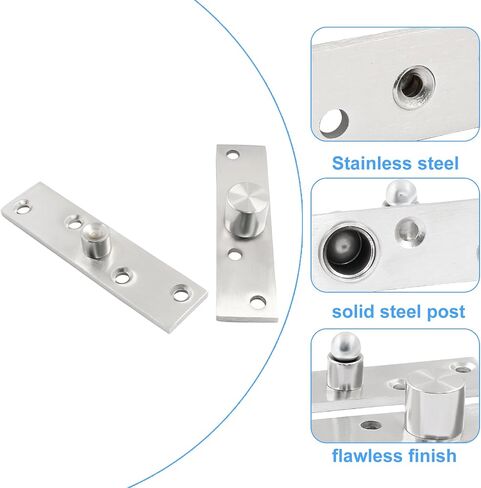 2pcs Center Pivot Hinge, Heavy Duty Pivot Hinge, 360 Rotating Hidden Door Hinges, Stainless Steel Hinges Up Down Shaft with Fixing Screws (100mm X 25mm) in Kuwait