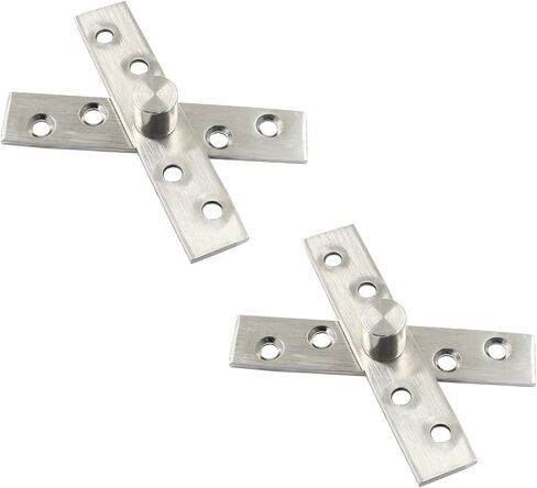 2pcs Center Pivot Hinge, Heavy Duty Pivot Hinge, 360 Rotating Hidden Door Hinges, Stainless Steel Hinges Up Down Shaft with Fixing Screws (100mm X 25mm) in Kuwait
