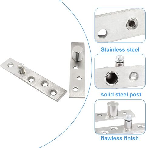 2pcs Center Pivot Hinge, Heavy Duty Pivot Hinge, 360 Rotating Hidden Door Hinges, Stainless Steel Hinges Up Down Shaft with Fixing Screws (100mm X 25mm) in Kuwait