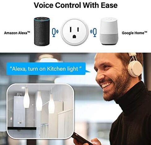 Aoycocr Smart Plugs That Work with Alexa Echo Google Home for Voice Control, Smart Home Mini WiFi Outlet with Timer Remote Control Function, No Hub Required, ETL FCC Listed 4 Pack, 2.4GHz Network in Saudi Arabia
