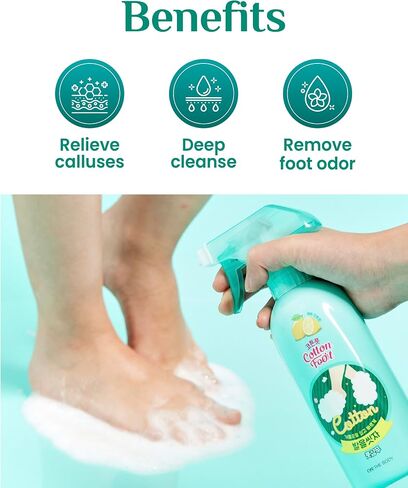Cotton Foot - Foot Shampoo Soap (Menthol Cooling, 13fl oz) - Refreshing Cleanse Spray, Deodorizing Foot Care Wash. Foaming Wash, Easy to Use. in Saudi Arabia