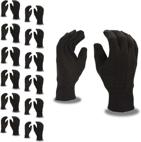 Cordova 1400P Cotton Gloves, Standard Weight, Brown Jersey Cotton, Clute Cut, Knit Wrist, Large, 12-Pack in Saudi Arabia