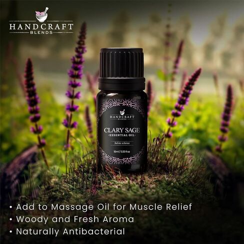 Clary Sage Essential Oil - 0.33 Fl Oz - 100% Pure and Natural - Premium Grade Essential Oil for Diffuser and Aromatherapy in Saudi Arabia