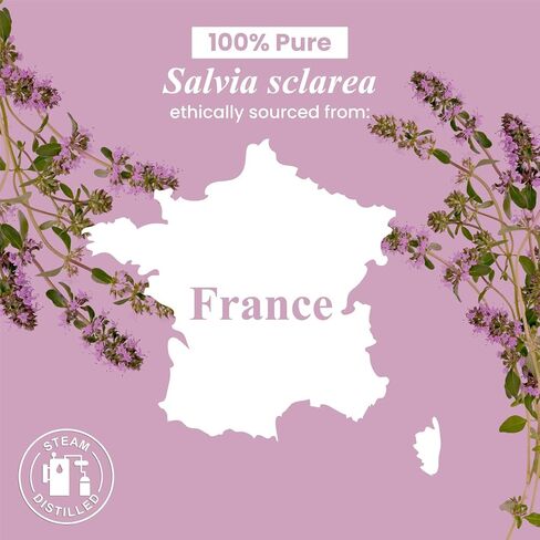 Clary Sage Essential Oil - 0.33 Fl Oz - 100% Pure and Natural - Premium Grade Essential Oil for Diffuser and Aromatherapy in Saudi Arabia