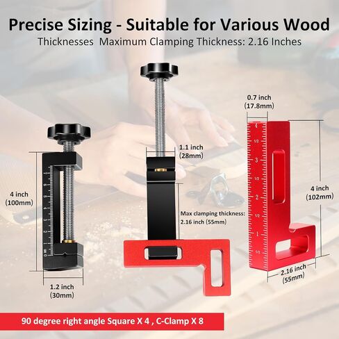 90 Degree Clamp, Corner Clamps for Woodworking, 4 Pack Aluminum Alloy Right Angle Clamp Woodworking Tools, Corner Squares, Positioning Clamping Squares for Picture Frames, Cabinets, Drawers in Saudi Arabia