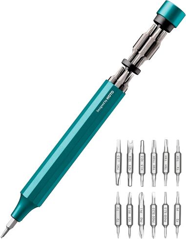 HOTO 24 in 1 Multi Bit Mini Screwdriver Set Magnetic, Manual Precision Screwdriver Set, EDC Pen Screwdriver for Eyeglasses, Electronics, Watches, Phones, Laptops, Cameras, Dark Turquoise in Saudi Arabia