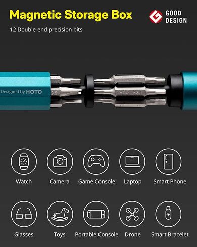 HOTO 24 in 1 Multi Bit Mini Screwdriver Set Magnetic, Manual Precision Screwdriver Set, EDC Pen Screwdriver for Eyeglasses, Electronics, Watches, Phones, Laptops, Cameras, Dark Turquoise in Saudi Arabia