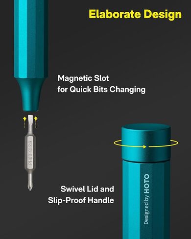 HOTO 24 in 1 Multi Bit Mini Screwdriver Set Magnetic, Manual Precision Screwdriver Set, EDC Pen Screwdriver for Eyeglasses, Electronics, Watches, Phones, Laptops, Cameras, Dark Turquoise in Saudi Arabia