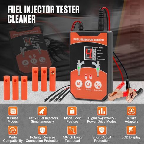 Fuel Injector Tester Cleaner Tool Kit High & Low Pressure Fuel Injector Cleaner 5 Pulse Modes Injector Tester DIY Cleaning Tools for All 12V/70V/120V EFI/GDI/PFI/FSI/Peizo Gasoline & Diesel injectors in Saudi Arabia