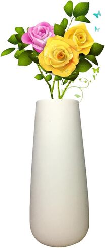Small White Vase 7.1" Tall, White Ceramic Vase for Pampas Grass,Nordic Minimalism Style Decoration, Elegant Vase Flower Vase for Desk Aesthetic Table Living Room Mantel for Home Décor in Saudi Arabia