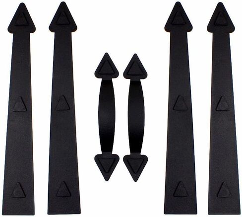 WINSOON Magnetic Decorative Garage Door Carriage Accents Hardware Kit, 1 Set of House Garage Faux Hinges & Handles, Screw in, Curb Appeal Decor, Black in Saudi Arabia