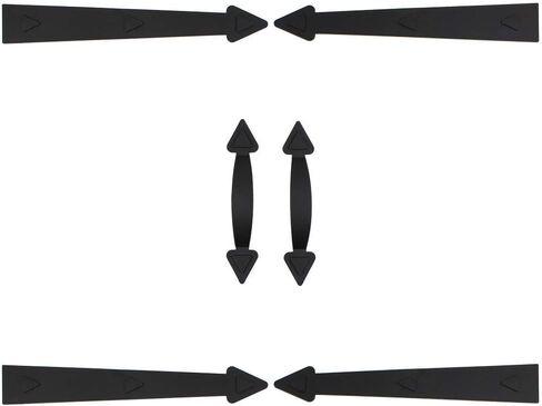 WINSOON Magnetic Decorative Garage Door Carriage Accents Hardware Kit, 1 Set of House Garage Faux Hinges & Handles, Screw in, Curb Appeal Decor, Black in Saudi Arabia