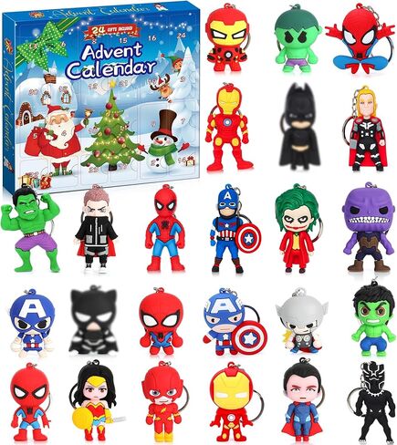 Oaroily 2024 Advent Calendar for Boys Girls- 24 Day Countdown Calendars 3D Hero Keychain Decor in Kuwait