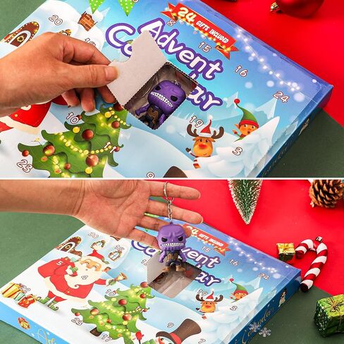 Oaroily 2024 Advent Calendar for Boys Girls- 24 Day Countdown Calendars 3D Hero Keychain Decor in Kuwait