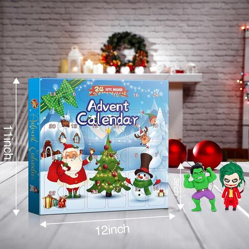 Oaroily 2024 Advent Calendar for Boys Girls- 24 Day Countdown Calendars 3D Hero Keychain Decor in Kuwait