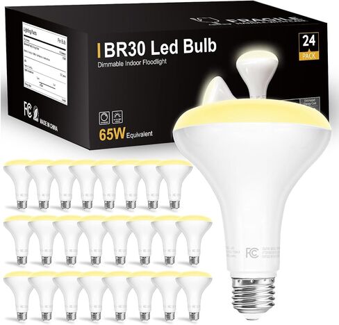 dalattin 12 حزمة BR30 LED لمبات 65W مكافئة، أضواء غامرة داخلية قابلة للتعتيم 5000K ضوء النهار الأبيض، 9W، 800 لومن، قاعدة E26، لمبة إضاءة LED مجوفة لغرفة المعيشة وغرفة النوم والحمام والمطبخ in Saudi Arabia