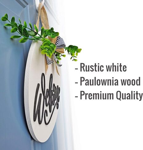 Happy Naya Welcome Sign For Front Door Decor- Front Porch Decor_ Farmhouse welcome wreaths for front door sign -12x12 wooden welcome door sign- House warming presents for New Home. in Saudi Arabia