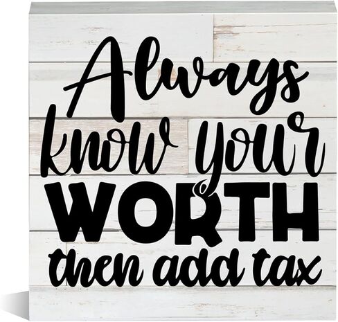 مزرعة تحفيزية تعرف قيمتها اقتباس صندوق خشبي علامة إيجابية الذاتي الحب الخشب كتلة منضدية علامة مكتب ديكور علامة مكتب المنزل ديكور الجرف 5 × 5 بوصة in Kuwait