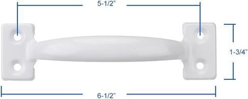 V171 6-1/2" Gate Handle, Screen Door Handle in White- 2 Pack in Saudi Arabia