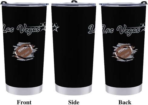 Football Tumblers Cup Vacuum Insulated Stainless Steel Thermos with Flip Lid and Straws Gifts for Fans 590ml in Saudi Arabia
