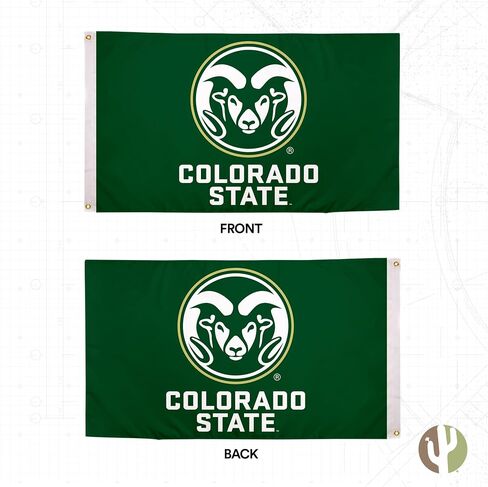 Desert Cactus Colorado State University Flag Double Sided Rams CSU Banners 100% Polyester Indoor Outdoor 3x5 feet Flags (Double Sided - Flag 1) in Saudi Arabia