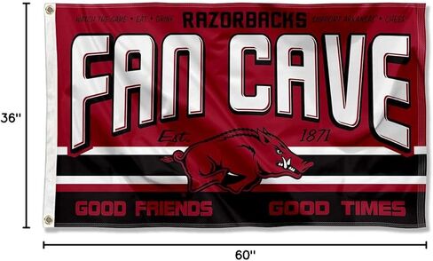 أركنساس Razorbacks مروحة رجل الكهف راية العلم in Saudi Arabia