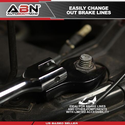 مجموعة مفاتيح ربط قدم ABN Crows مع قضبان تمديد - 14 قطعة من مجموعة مفاتيح ربط خط الفرامل القياسية SAE - مفاتيح ربط نهاية مفتوحة للوظائف التي يصعب الوصول إليها in Kuwait