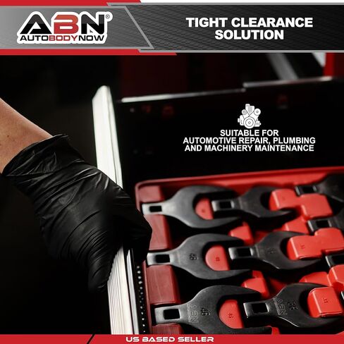 مجموعة مفاتيح ربط قدم ABN Crows مع قضبان تمديد - 14 قطعة من مجموعة مفاتيح ربط خط الفرامل القياسية SAE - مفاتيح ربط نهاية مفتوحة للوظائف التي يصعب الوصول إليها in Kuwait