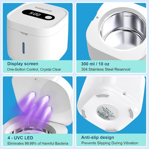 Ultrasonic Cleaner Machine 42kHz,Retainer Cleaning Box,For Dentures, Aligners, Braces，Denture Bath,Night Guard(300ml White) in Saudi Arabia