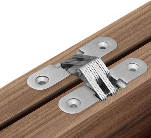 Simple Concealed Hinge of Cabinet Door, zinc Alloy Concealed Hinge Suitable for Various Types of Concealed Doors (60.4mm*12.8mm) in Saudi Arabia