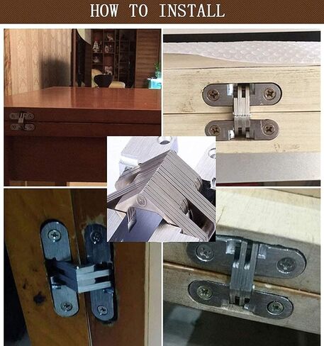 Simple Concealed Hinge of Cabinet Door, zinc Alloy Concealed Hinge Suitable for Various Types of Concealed Doors (60.4mm*12.8mm) in Saudi Arabia