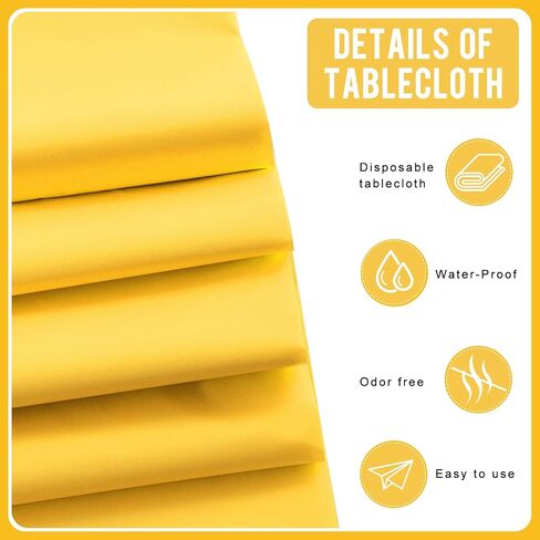 Eleclassi Orange 6 Pack Premium Round Disposable Plastic Tablecloth - 84 Inch Round Plastic Table Cloths for Parties Disposable Tablecloth - Round Plastic Tablecloth - Orange Round Tablecloth in Saudi Arabia
