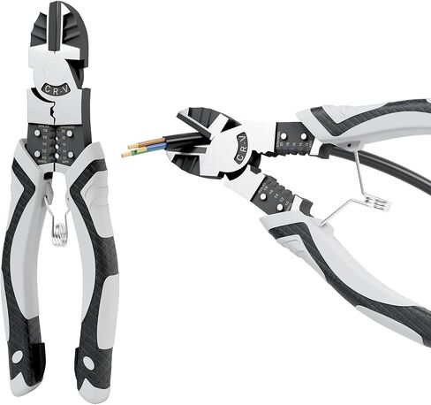 Multifunctional Diagonal Cutting Pliers, Wire Stripper/Crimper/Cutter in 1, Ideal Professional Universal Pliers Tool for Mechanical Home Repairs in Kuwait