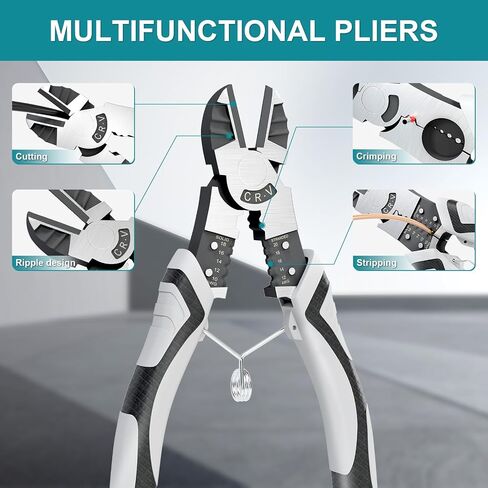 Multifunctional Diagonal Cutting Pliers, Wire Stripper/Crimper/Cutter in 1, Ideal Professional Universal Pliers Tool for Mechanical Home Repairs in Kuwait