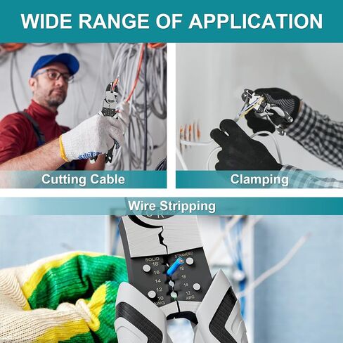 Multifunctional Diagonal Cutting Pliers, Wire Stripper/Crimper/Cutter in 1, Ideal Professional Universal Pliers Tool for Mechanical Home Repairs in Kuwait