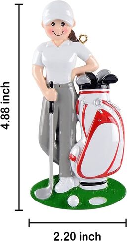 Golf Boy Personalized Christmas Ornament Tree Decoration 2024 - Male Golfer Playing Golf Christmas Ornament - Holding Bag of Clubs Golf Ornament - Personalized Golf Gifts for Dad, Grandpa, Men in Kuwait