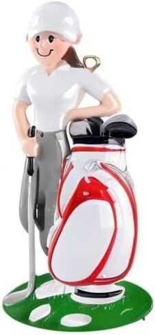 Golf Boy Personalized Christmas Ornament Tree Decoration 2024 - Male Golfer Playing Golf Christmas Ornament - Holding Bag of Clubs Golf Ornament - Personalized Golf Gifts for Dad, Grandpa, Men in Kuwait