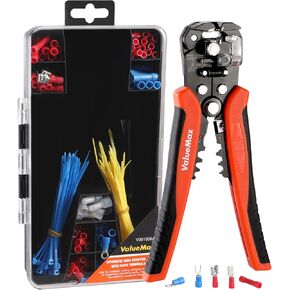 ValueMax 266PCS Wire Stripper Tool Kit, Self-adjusting 8" Automatic Wire Stripping Tool for AWG 10-24, 3-in-1 Automatic Wire Stripper/Cutter/Crimper, Universal Wire strippers for Electrical Work