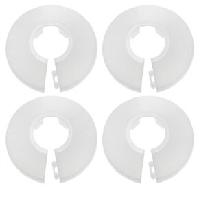 4PCS 1/2 Inch Outer Diameter Flange Cover Decoration 16mm White Tube Cover Radiator for Water Pipe Wall Decoration of Hole Cover