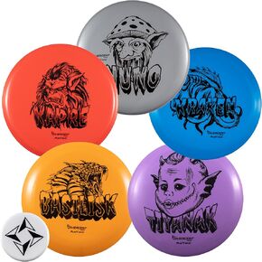 Divergent Discs 5-Disc Beginner Disc Golf Starter Set - Putter, Midrange Disc, 2 Fairway Driver Discs, Distance Disc Golf Driver, and Mini Disc for Disc Golf Beginners