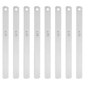 HARFINGTON 8 Blades Metric Steel Feeler Gauge, 0.75mm Thickness Filler Gauge, Offset Valves, Guitar Gauge Gage Measuring Tool, for Gap Width Thickness Measuring