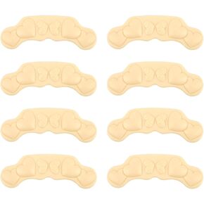 8pcs Heel Grips, Soft Heel Grips for Women Shoes Self-Adhesive Heel Cushions Inserts Pads for High Heels Loose Shoes Sneakers Too Big (Apricot Color)