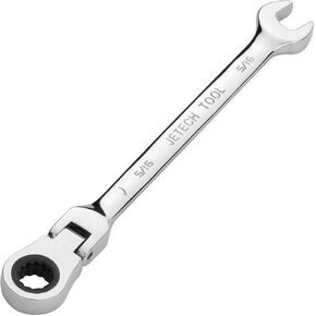 Jetech 1/2 Inch Flexible Head Ratchet Wrench, Industrial Grade Cr-V Steel, 12 Point Opening, Off Corner Design, 72 Tooth Ratchet, 180 Degree Flexible Box End