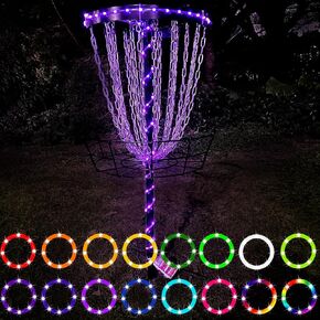 Waybelive LED Disc Golf Lights, Remote Control Disc Golf Rim Light for Disc Golf Basket, C Battery Box, 16 Color Change by Yourself, Waterproof, Super Bright to play at Night
