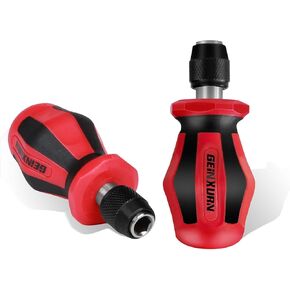 Magnetic 2PC Mini Changeable Head Manual Screwdriver Holder, Quick Change&Release 1/4" Hex Bit Extension Holder