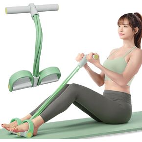 Foot Pedal Resistance Band,6-Tube Pedal Puller Resistance Rope,Yoga Elastic Exercise Bands, for Women Jump Fitness, Abdomen/Arm Weight/Waist/Leg Stretching Slimming Training(Green)
