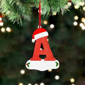 Christmas Letter Ornaments 2024, Letter Personalized Christmas Indoor for Christmas Tree Ornaments Pendant Hanging Decorations, DIY Hanging Christmas Ornaments (J)