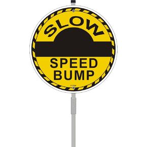 Speed Bumps Ahead Sign Slow Down Sign 10" x 10" With 28" Long Metal Stakes Speed Bumps Sign For Driveway Road Stand Aluminum Outdoor Use Yard Slow Sign